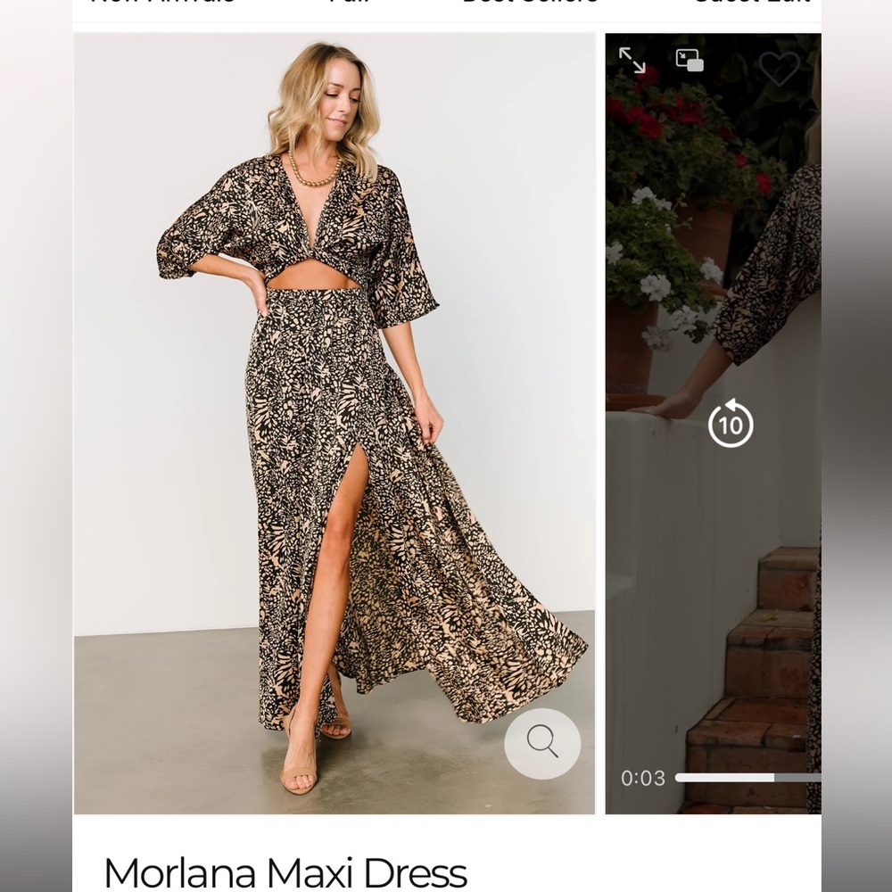 Baltic Born maxi dress. Tan & print